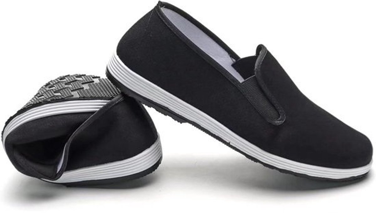 Vechtsport Schoenen - Tai Chi Sneakers - Indoor Training - Antislip Rubberen Zool - Canvas Zwart