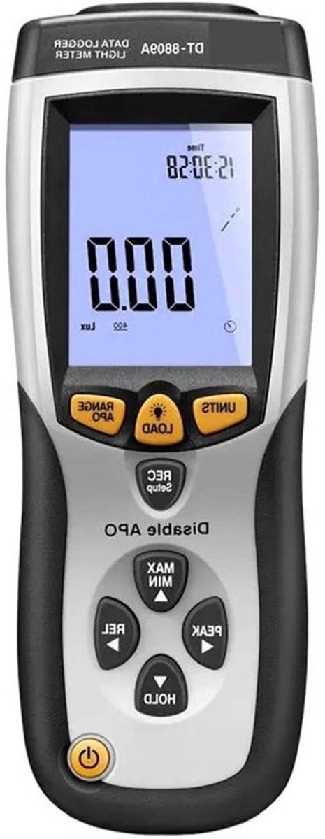 Lichtmeter - Luxmeter Fotometer - Lichtmetingen Uitvoeren - Snel en Nauwkeurig - Tot 400.000 Lux - Grijs