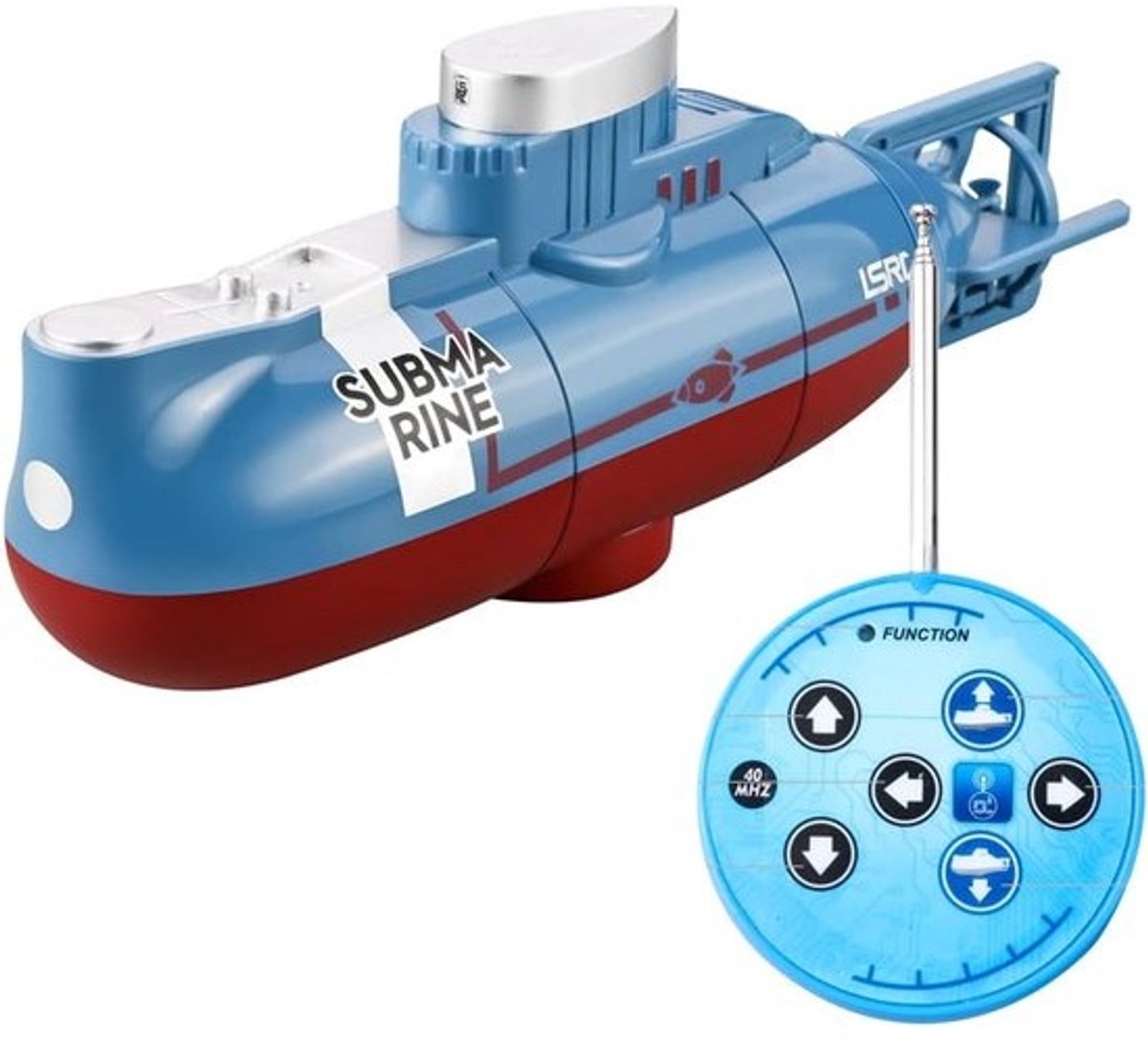 Mini Onderzeeër Speelgoed - Afstandsbediend Vaartuig - Waterpret Spelen - 6 Kanaals Besturing - 15 cm Lengte - Blauw