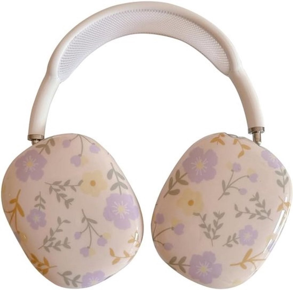 Hoesje voor AirPods Max met Paars Bloemenpatroon, Schokbestendige Beschermhoes