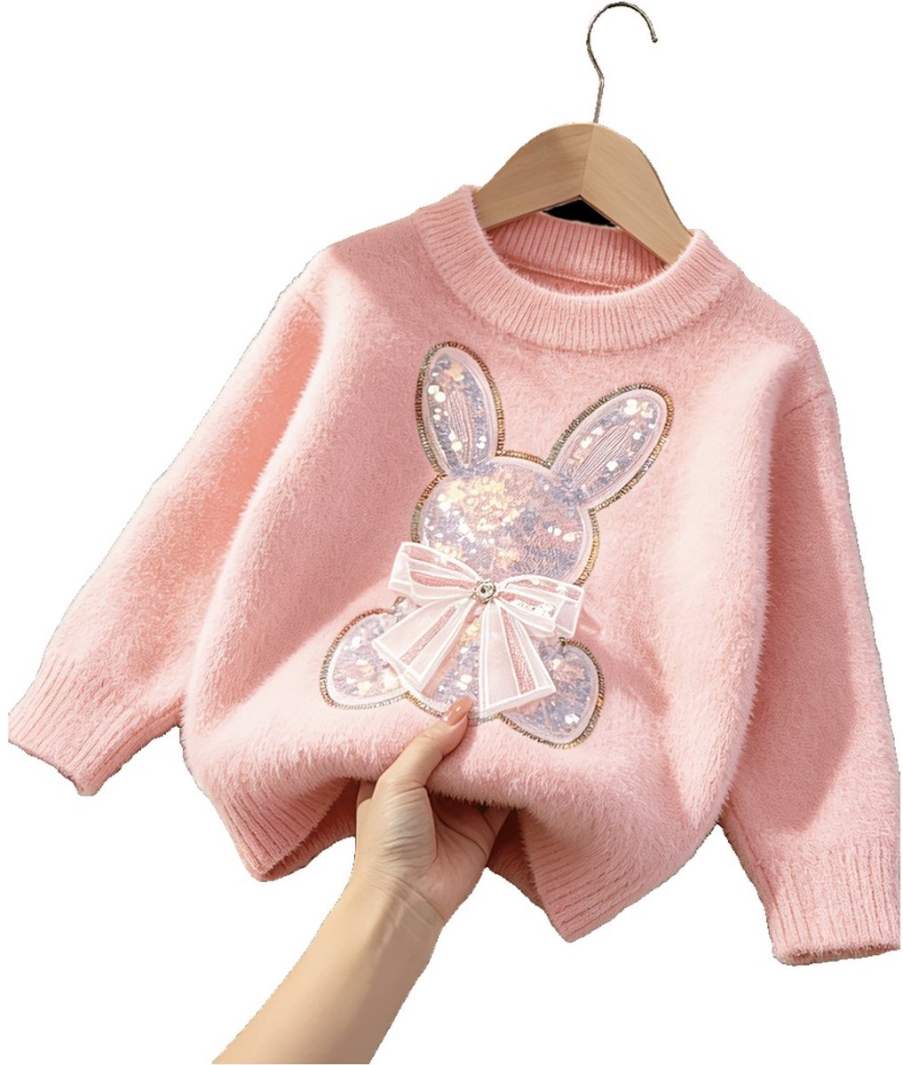 Currero Sweater Meisjes Sweaters Sweatshirt Hoodie Warme Trui Pullover Jumper Crewneck Vest 9-10 Jaar Roze