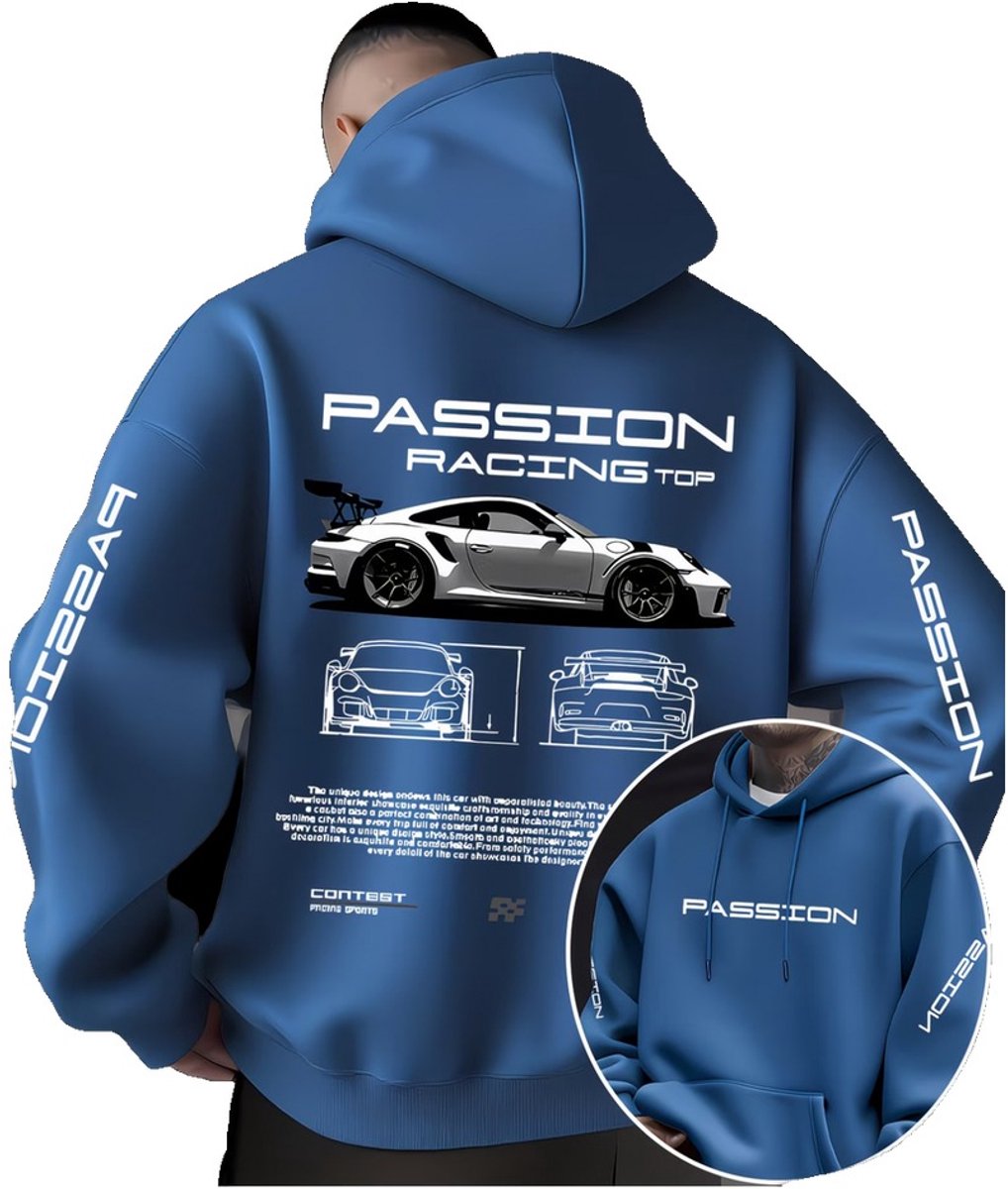 Currero Hoodie Heren Warme Hoodie Met Capuchon Comfortabele Sweater Casual Trui Pullover Herentrui Oceaan Blauw