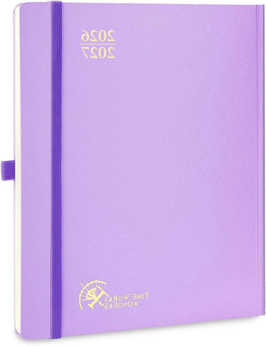 Agenda 2026 2027 - Weekplanner Schoolplanner - Afspraken Plannen - Verticaal Uurrooster - 265 x 215 cm - Violet