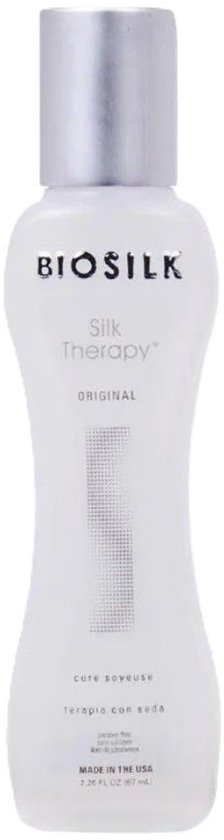 Flesje BioSilk Silk Therapy Original, 67ml, met zilverkleurige dop en witte etikettering.