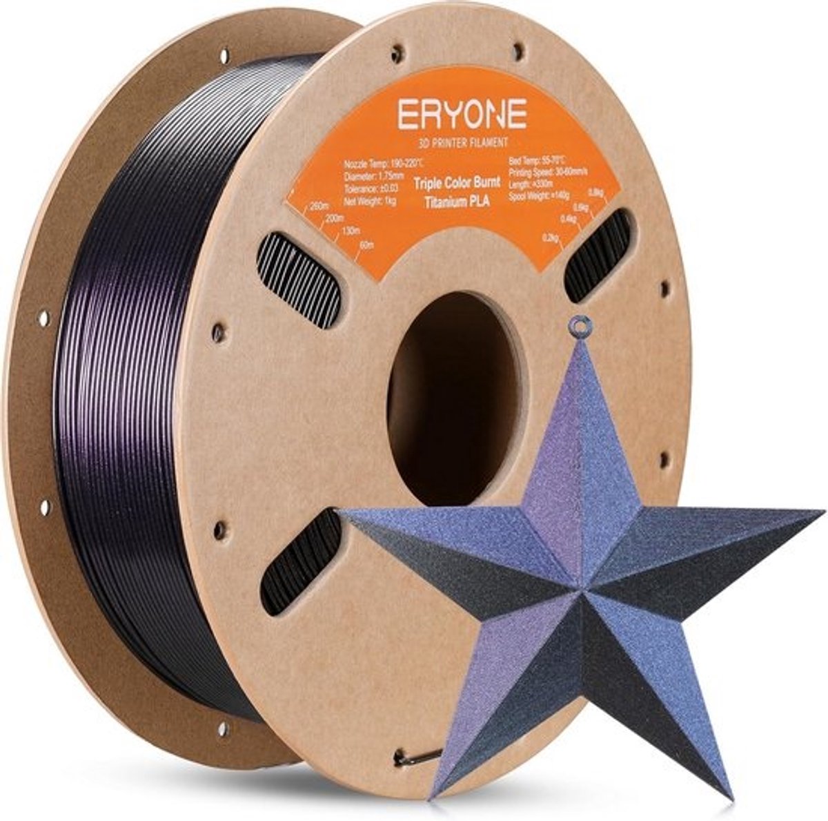 Glitter PLA Filament 1.75mm - 1kg, 3D Printer Materiaal in Burnt Titanium Kleuren