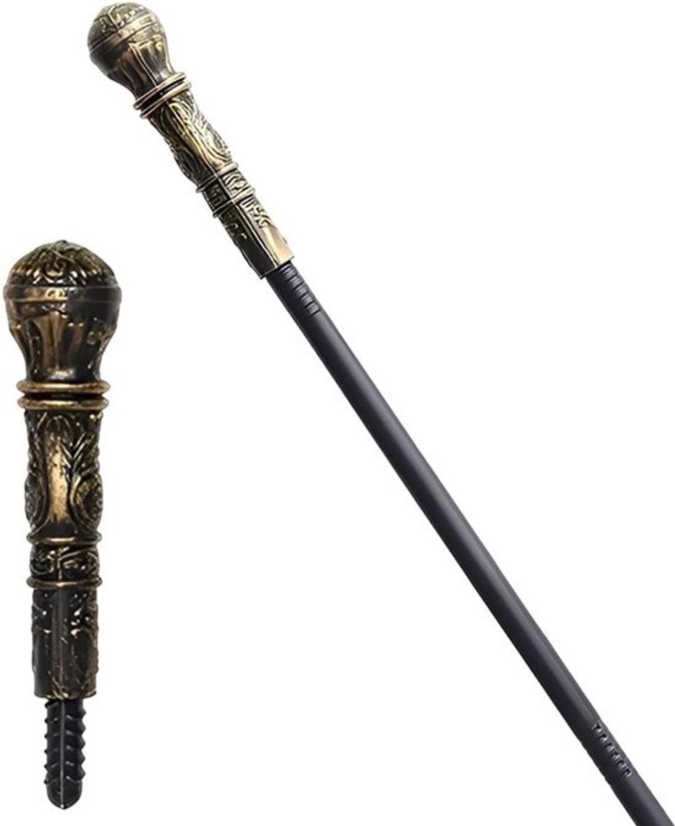 Elegante Gothic Wandelstok 80 cm - Vintage Kostuum Accessoire voor Halloween en Themafeesten