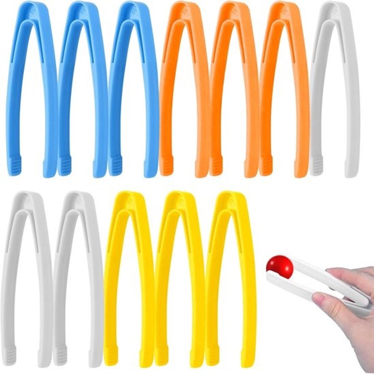 12 Kleurrijke Plastic Pincetten voor Kinderen - Fijne Motoriek & Educatief Speelgoed