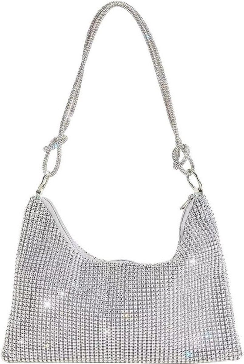 Dames Avondtasje met Strass Steentjes Clutch Tas voor Bruiloft en Feest