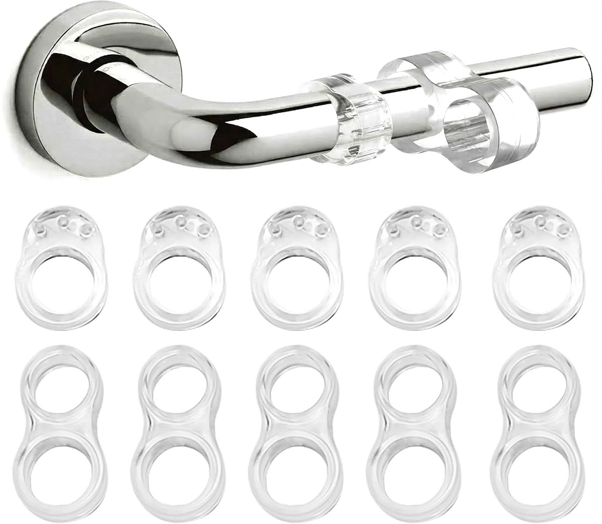 Deurgreepbeschermer set - Transparant PVC klinkbuffers - Voor deuren - 10 stuks