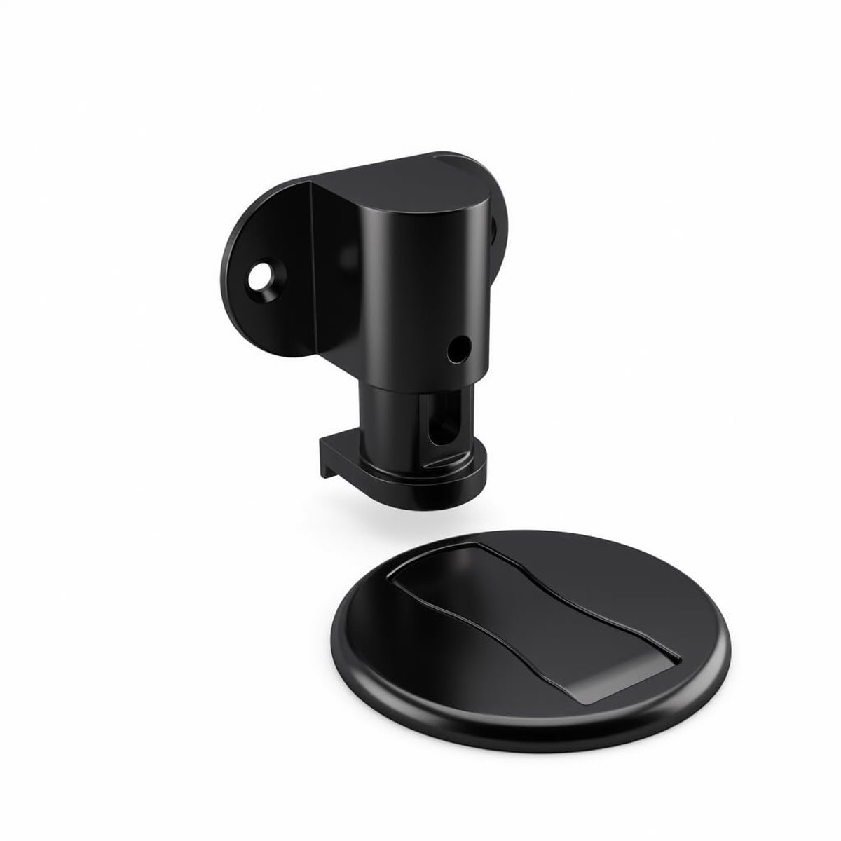 Magnetische Deurstopper Set van 2 - In hoogte verstelbaar - Vloermontage - Zonder boren - Zwart