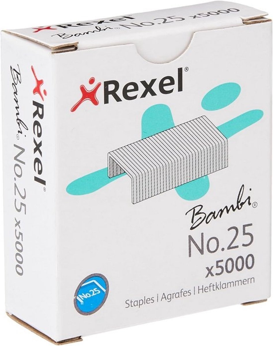Rexel No. 25 Nietjes 5000 stuks - compatibel met Bambi en Rexel nietmachines