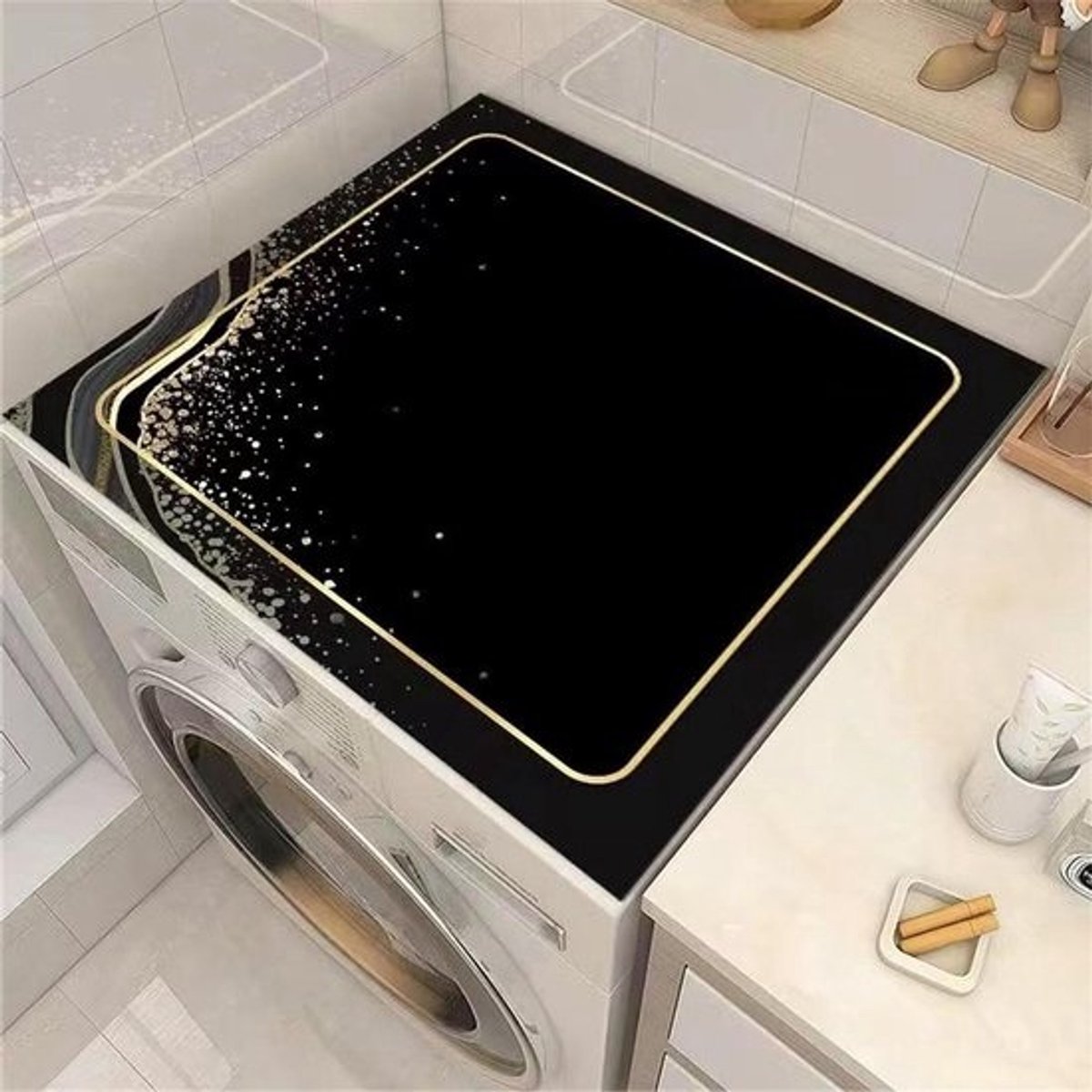 Wasmachine Droger Mat - Beschermhoes Apparaat - Apparaten Beschermen - Antislip Rubber Bodem - 40 x 60 cm - Zwart