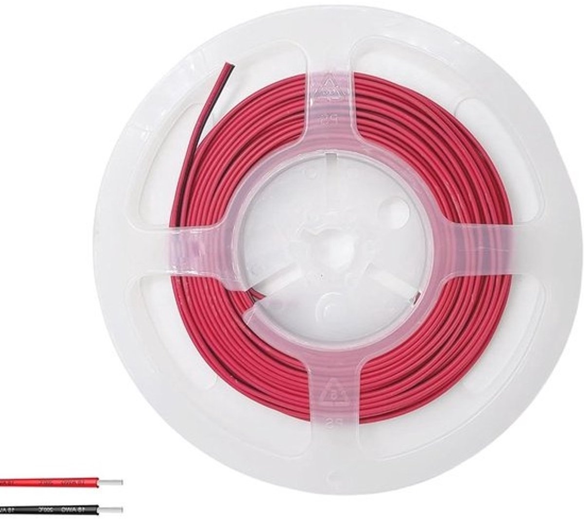 Elektrische Draad - Kabel Stroomkabel - LED Verlichting Aansluiten - Dubbelpolig Rood Zwart - 10 Meter 18AWG - Zwart/Rood