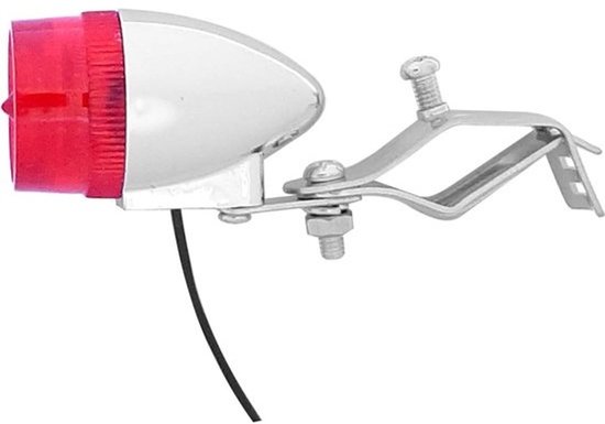 Rond Achterlicht Fiets - Verchroomd Vintage Stijl voor Frame en Spatbord — afbeelding 3
