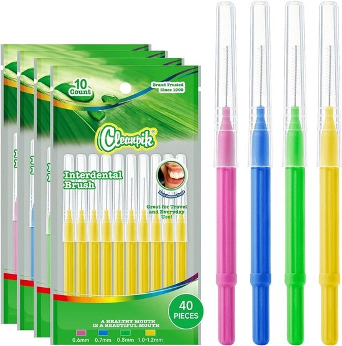 Interdentale Borstels - Tussenruimte Reinigers - Grondige Mondreiniging - 4 Maten Set - 0.6 tot 1.2 mm - Multicolor