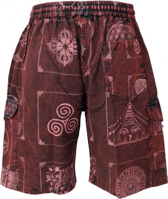 Luchtige Katoenen Yogashorts voor Heren met Elastische Tailleband - Nepalees Handwerk — afbeelding 2