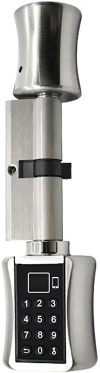 Slim Deurslot - Elektronisch slot Code - Toegang Beveiligen - Vingerafdruk en App Bediening - 70mm - Zilver