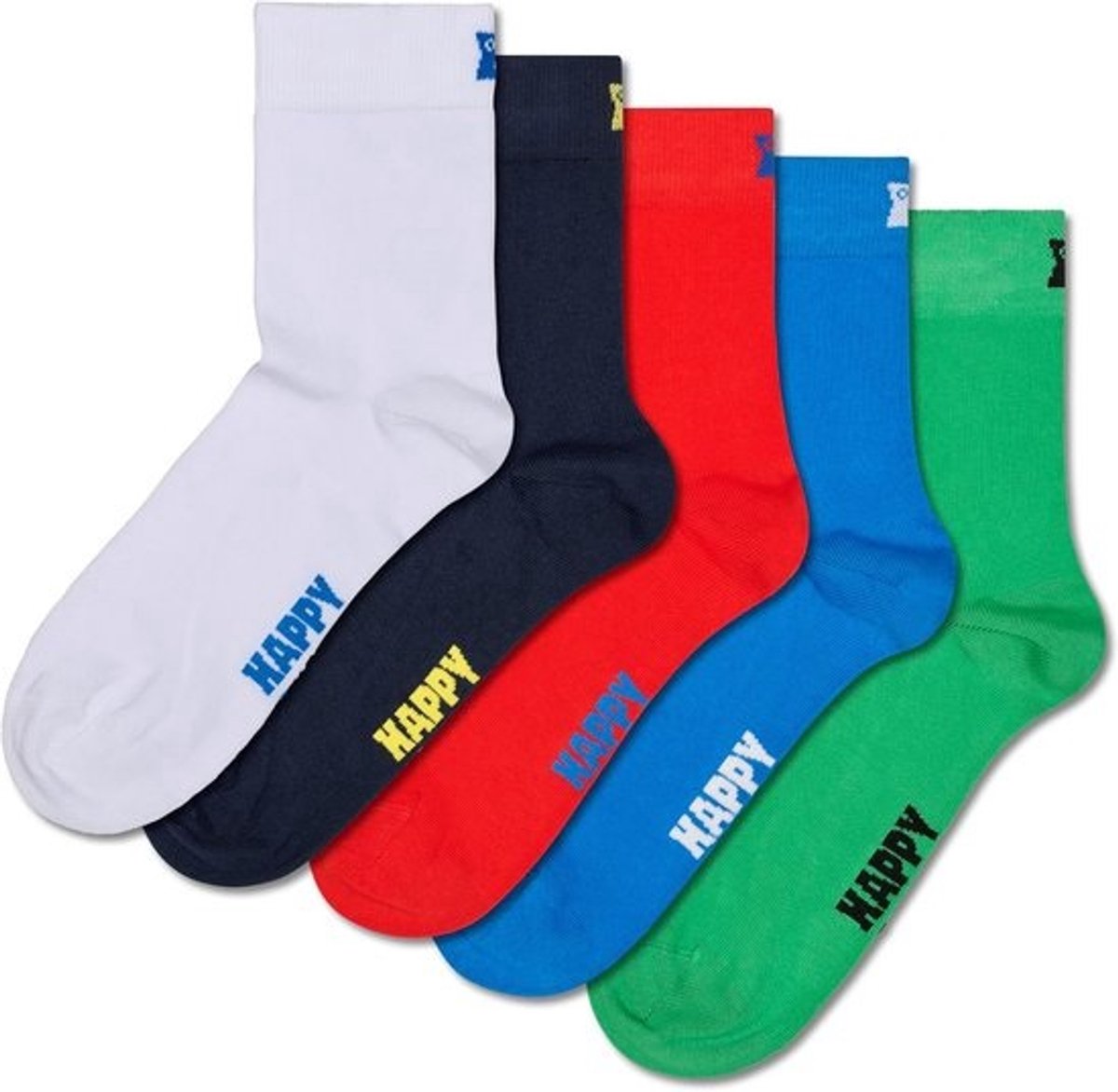 Set van 5 Halve Sokken in Diverse Kleuren voor Dames en Heren