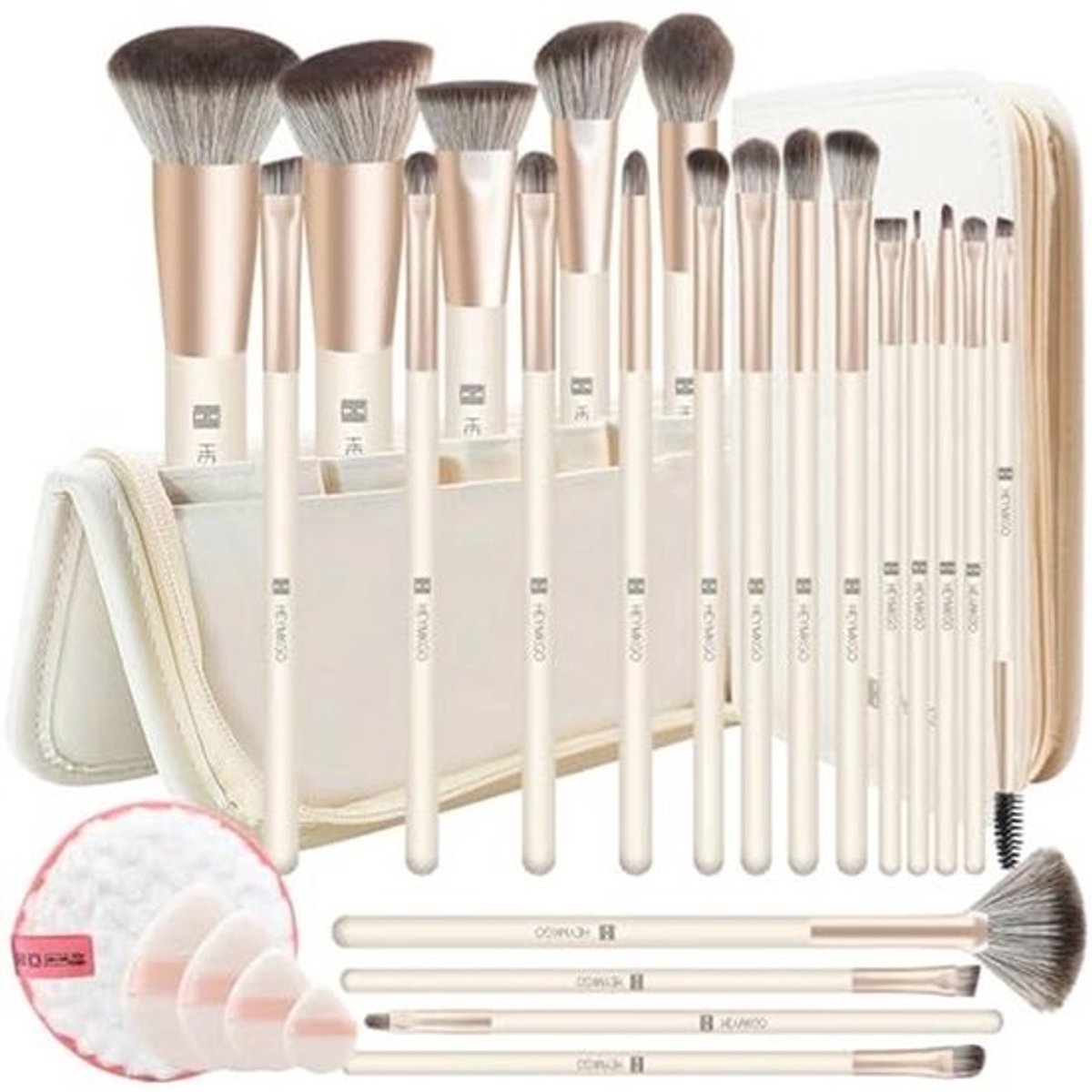 Professionele Make-upborstelset 22 delig met Make-up Soesjes en Spons