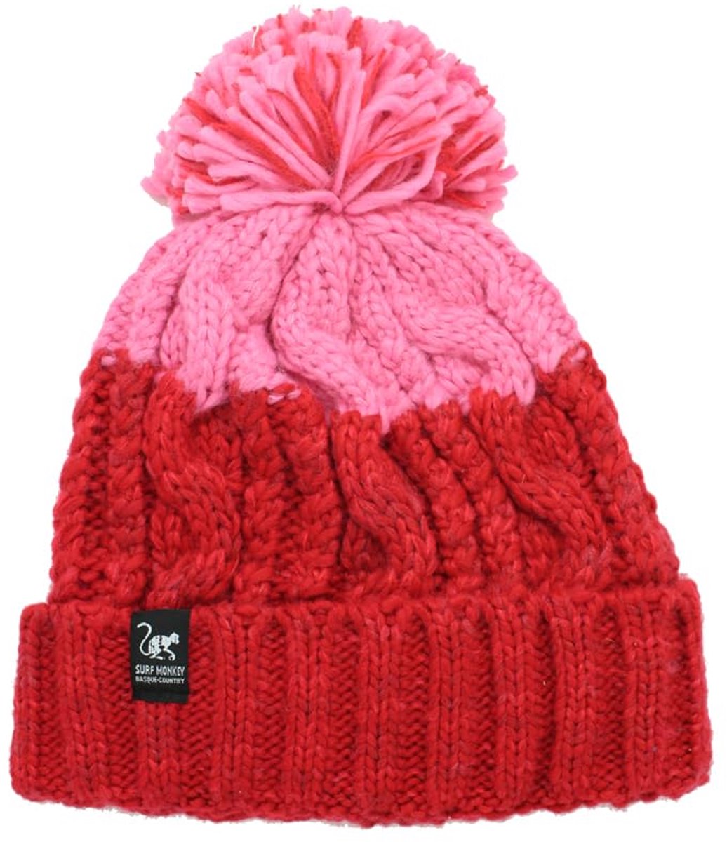 Pompommuts - One Size - Binnenvoering - Unisex (Rood/Roze)