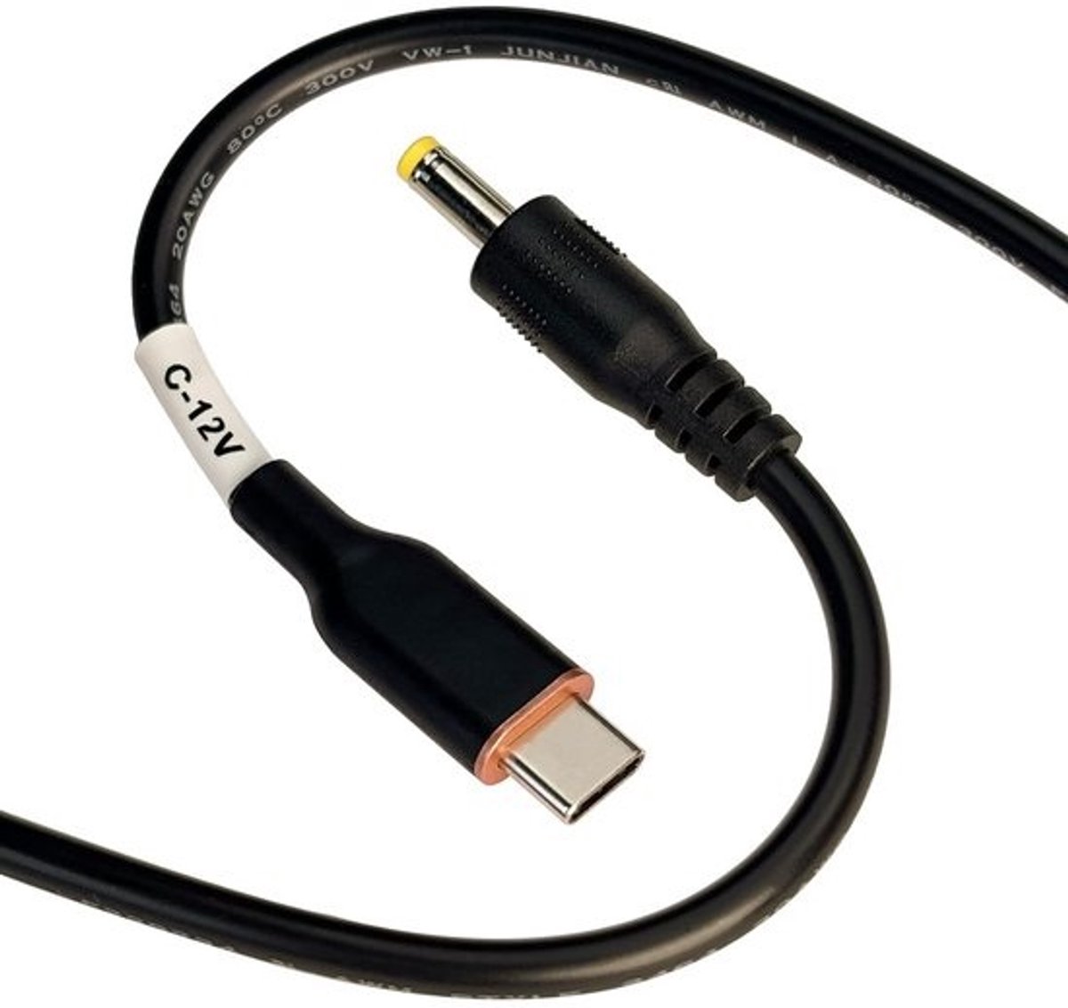 USB Type C PD naar DC Stroomkabel Adapter (40x17) voor 12V Apparaten