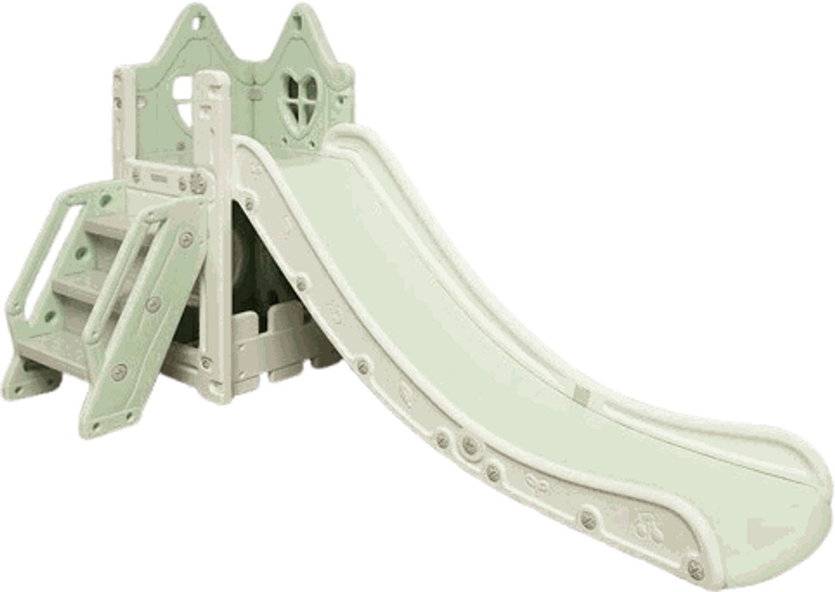 Russle Speeltoestel Toren Huis met glijbaan - Mint Groen - voor binnen en buiten -Baby - Peuter - Kleuter- Cadeau - 1 jaar - 2 jaar - 3 jaar - Sinterklaas - Kerst - Jongen - Meisje - Schuifaf