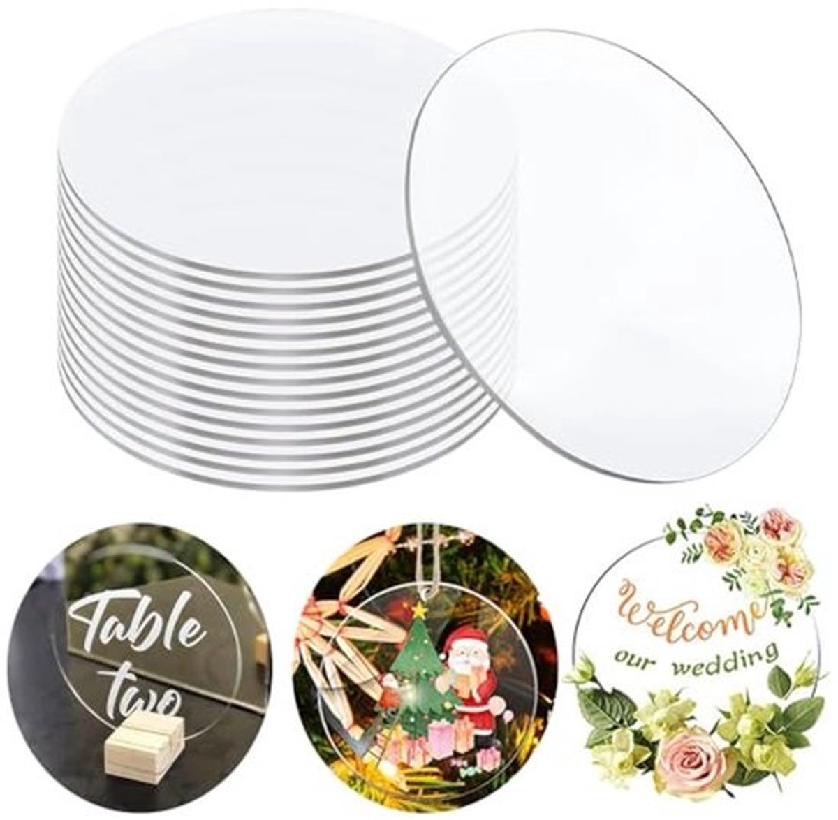 Ronde Transparante Acrylschijven 10 x 10 cm - 2 mm Dikke DIY Decoratie