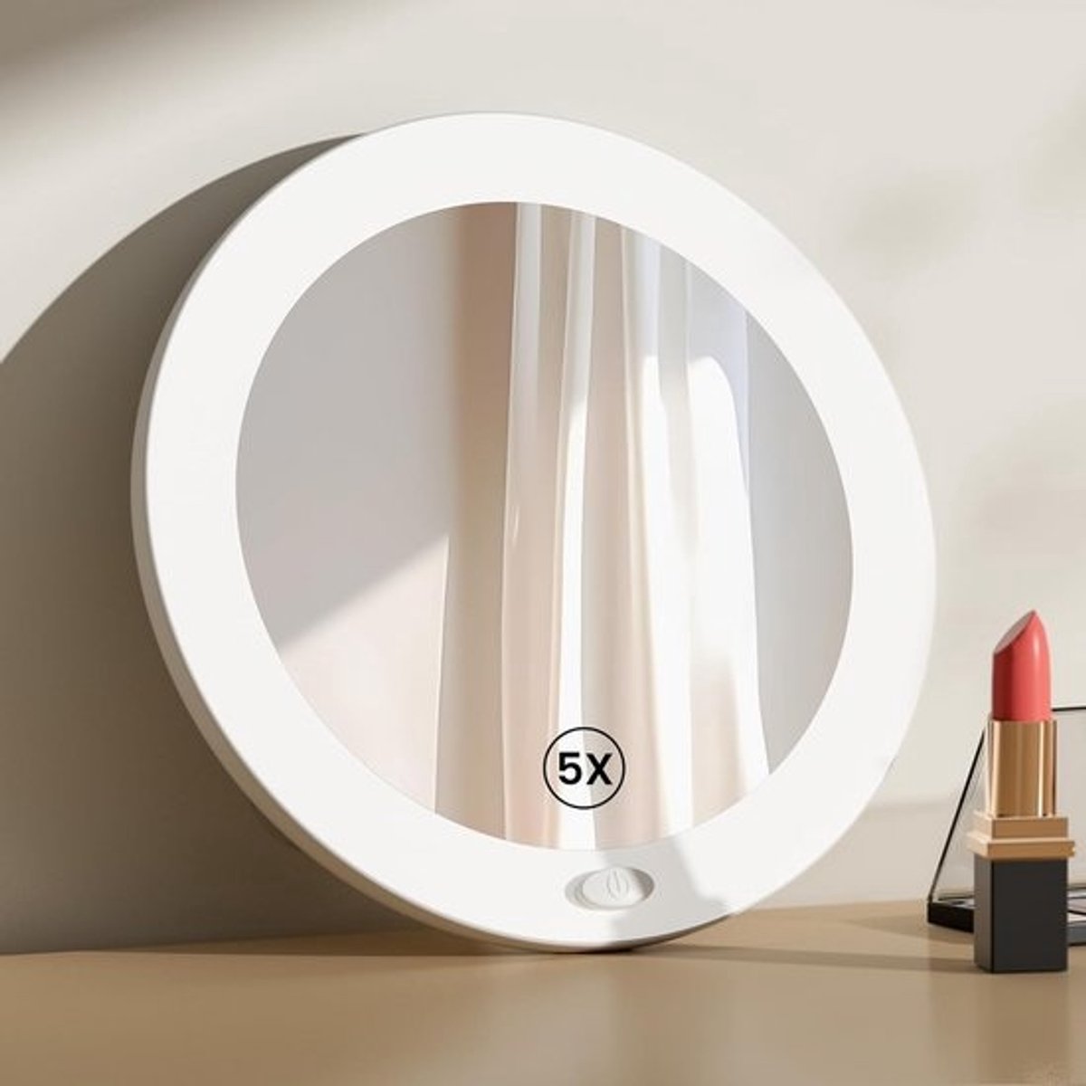 Vergrotingsspiegel met LED Verlichting en Sterke Zuignap - 5x Vergroting