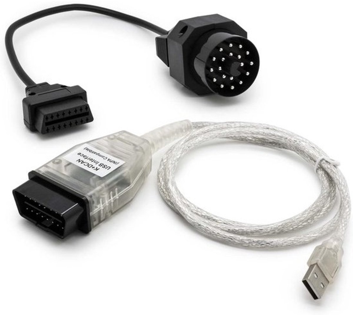 OBD Diagnose USB Interface K+DCAN voor BMW met OBD 2 naar OBD 1 Adapter