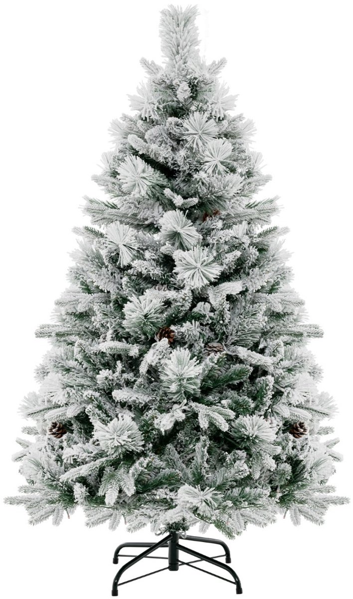 SureDeal® - Kerstbom - Kunstkerstboom - Verlichting Sneeuw - Kegels Dennenboom - Lichtmodi PVC Takpunten - Naturel