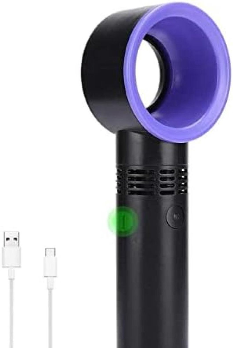 Handventilator - Draagbare Ventilator - USB-Oplaadbare - Mini Fan Oplaadbaar - 3 Snelheden - Ideaal voor Thuis & Reizen - Draagbare stille mini-ventilator zonder bladen - Krachtige ventilator - Verkoeling - Zwartpaars - Staande Mini Ventilator