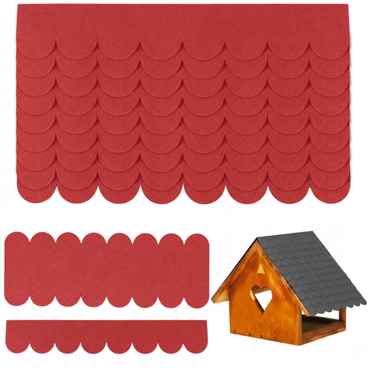 32 Stuks Dakshingles voor Vogelhuisjes, Zelfklevende Dakbedekking, Bitumen Schingles voor Nestkasten en Insectenhotels, Duurzaam en Weerbestendig (Zwart)