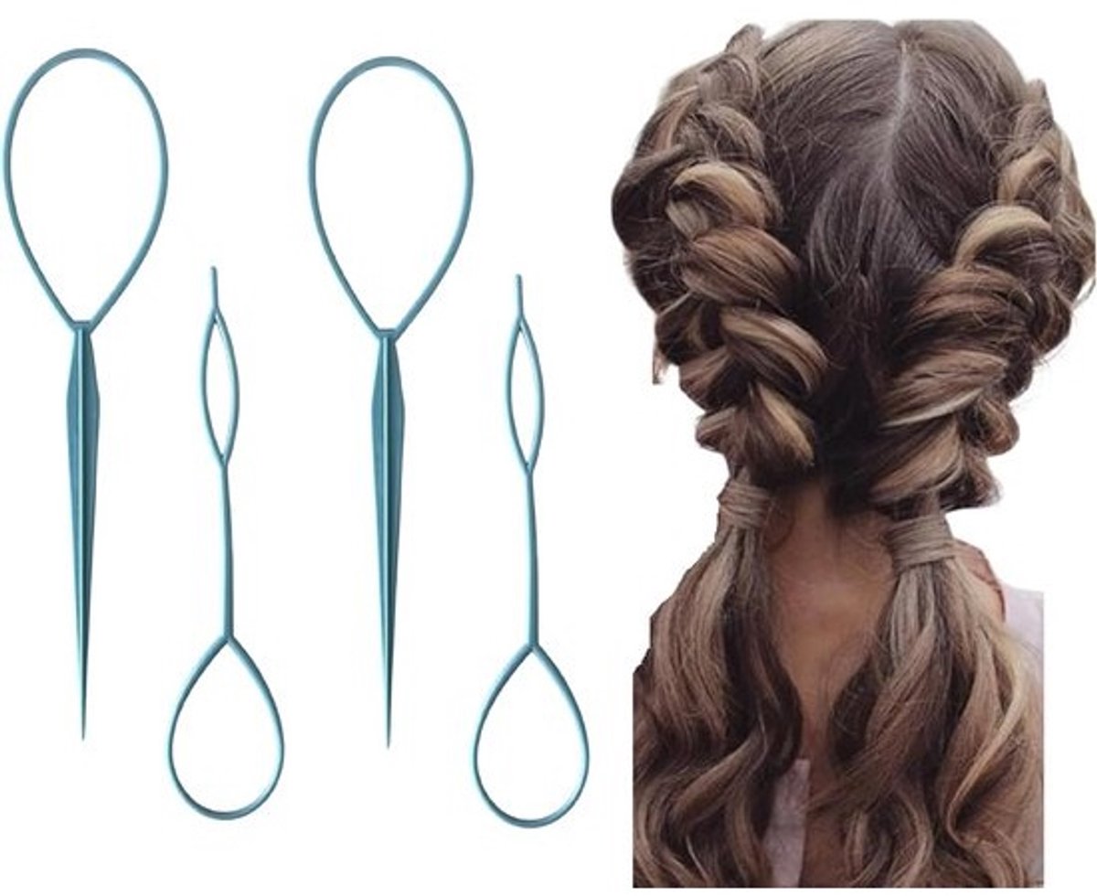 Set van 4 Topsy Tail Haarkrulsets - Haarlusser krulgereedschap voor paardenstaart