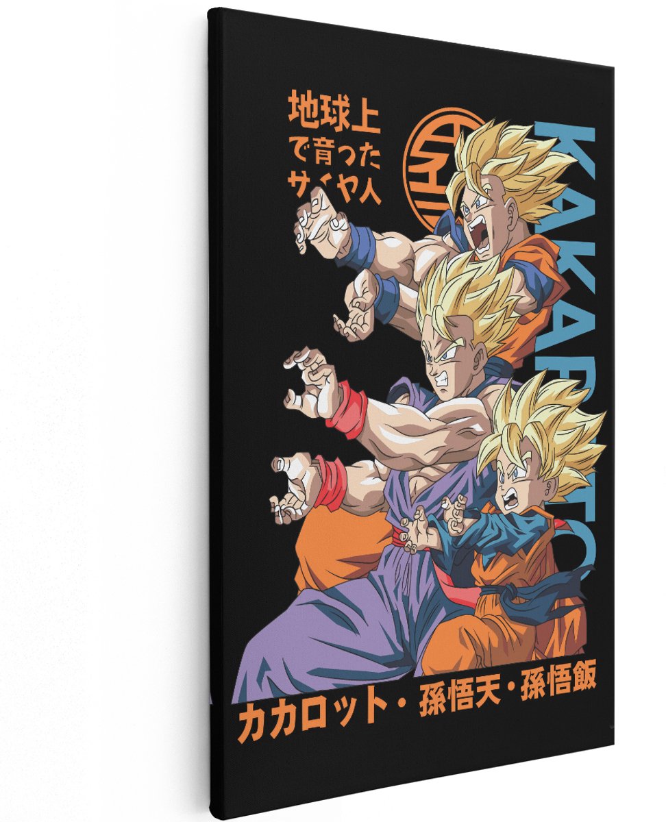 Artaza Canvas Schilderij Dragon Ball Z - 120x180 cm - Groot - Wanddecoratie Anime Goku - Muurdecoratie Slaapkamer Jongen - Decoratie Saiyan