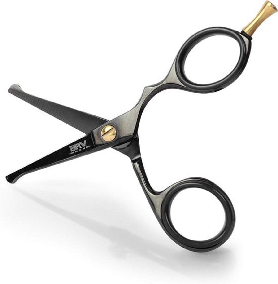 Professionele Stalen Schaar met Afgeronde Punt - 10,6 cm - Titanium Gecoat - Voor Baard, Snor en Neushaar