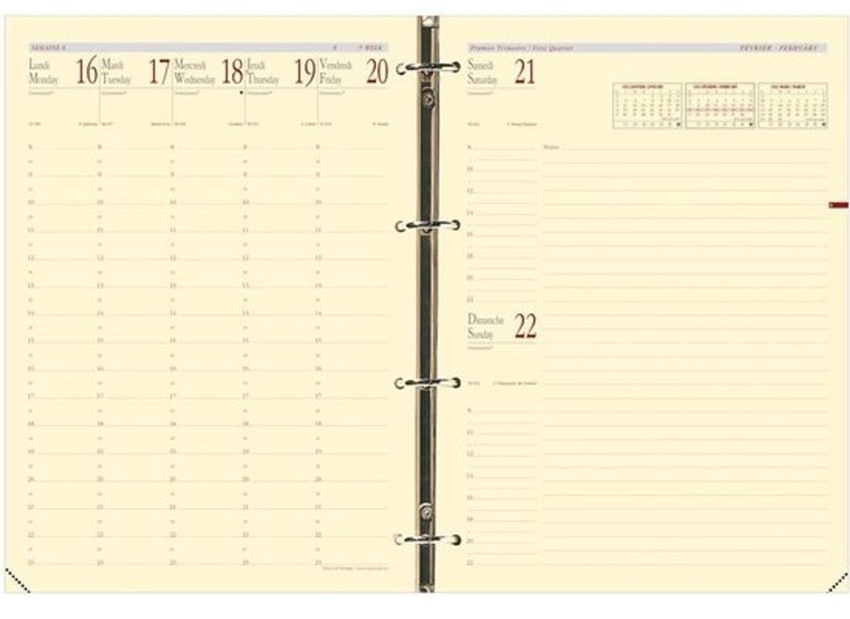 Grote Bureau Agenda Planner A4 voor 16 Maanden – Dagelijkse Indeling, Navulbaar Kantoor Organizer