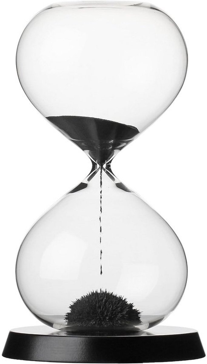Zandloper - Tijdmeting Zandklok - Tijd bijhouden - Strak Design - 23 cm Hoog - Zwart