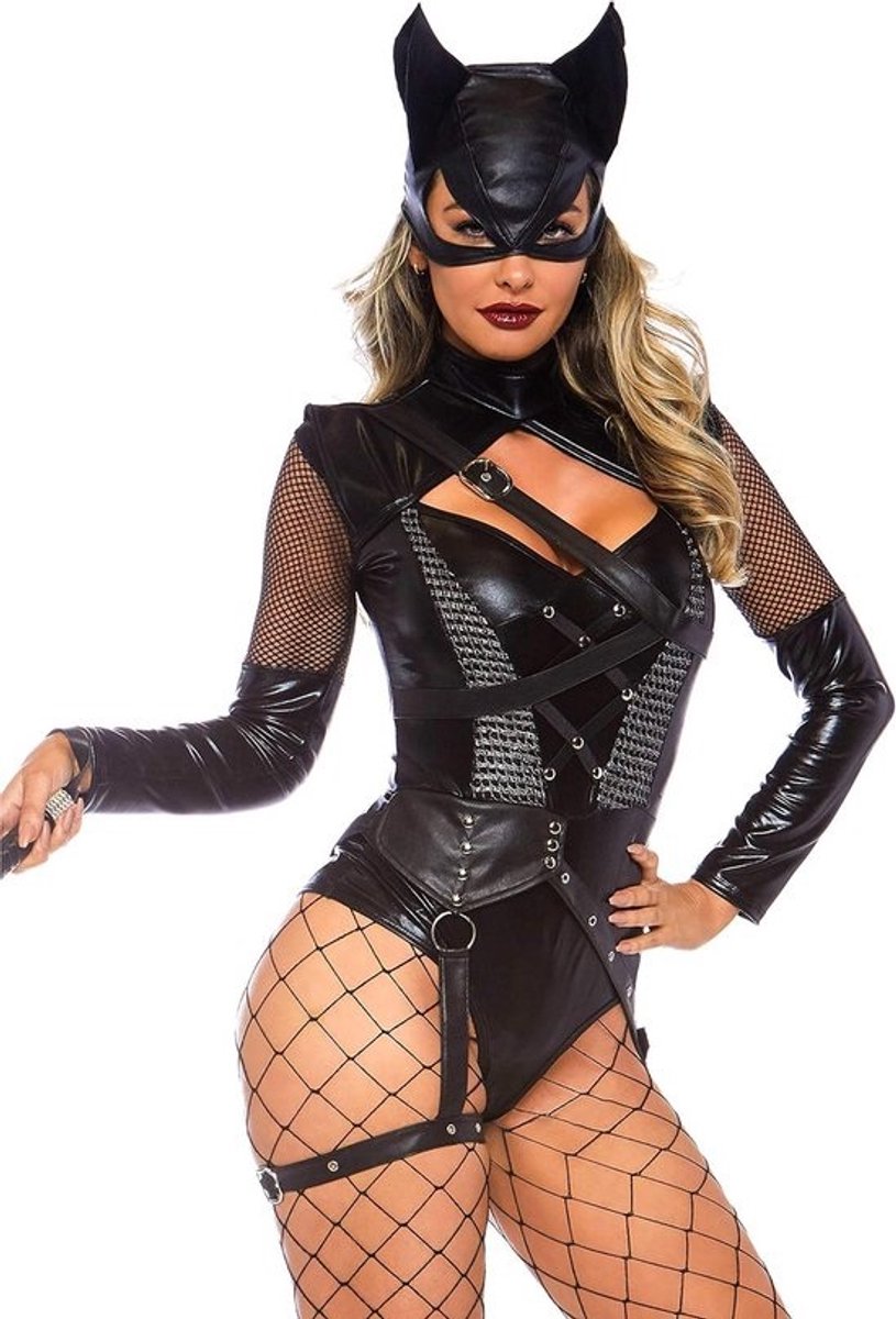 Dames Panama Hoed en Garter Set - Schurkin Kostuum Accessoires