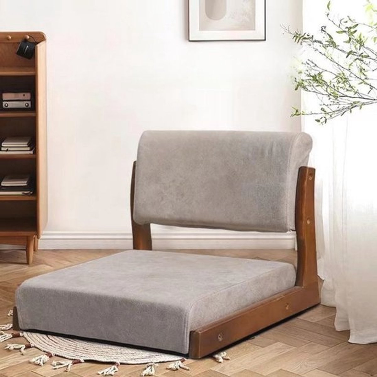 Tatami bedstoel Japanse stijl met massief houten frame en ademend doek