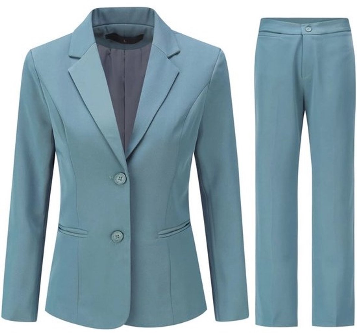 Dames Broekpak met Vallende Revers en Tweedelige Stijl