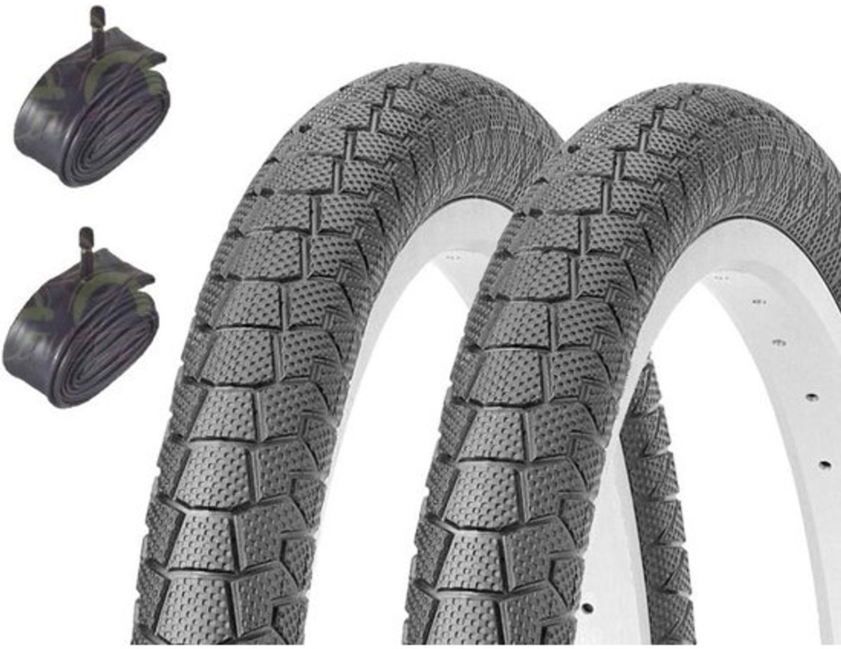 2 Stuks Fietsbanden 20 x 1.95 (50-406) met Ventiel, Geschikt voor BMX en Freestyle Fietsen