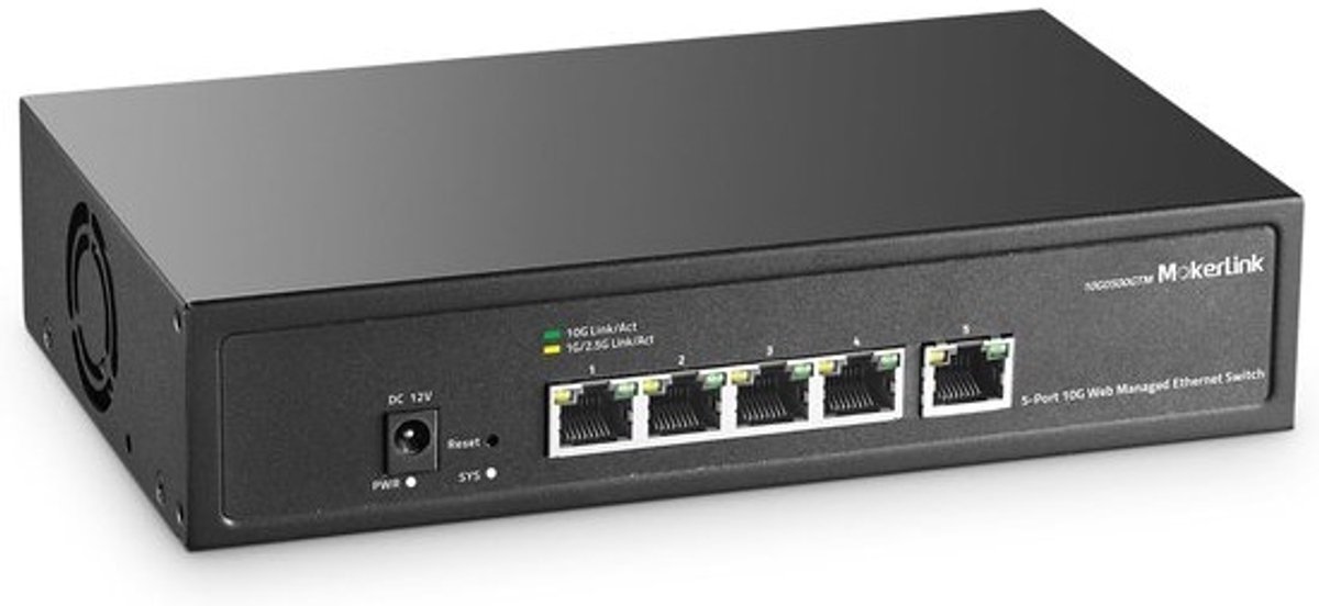 Netwerk Switch - Ethernet Hub - Snel Internet - Web Beheer - 5 Poorten - Zwart