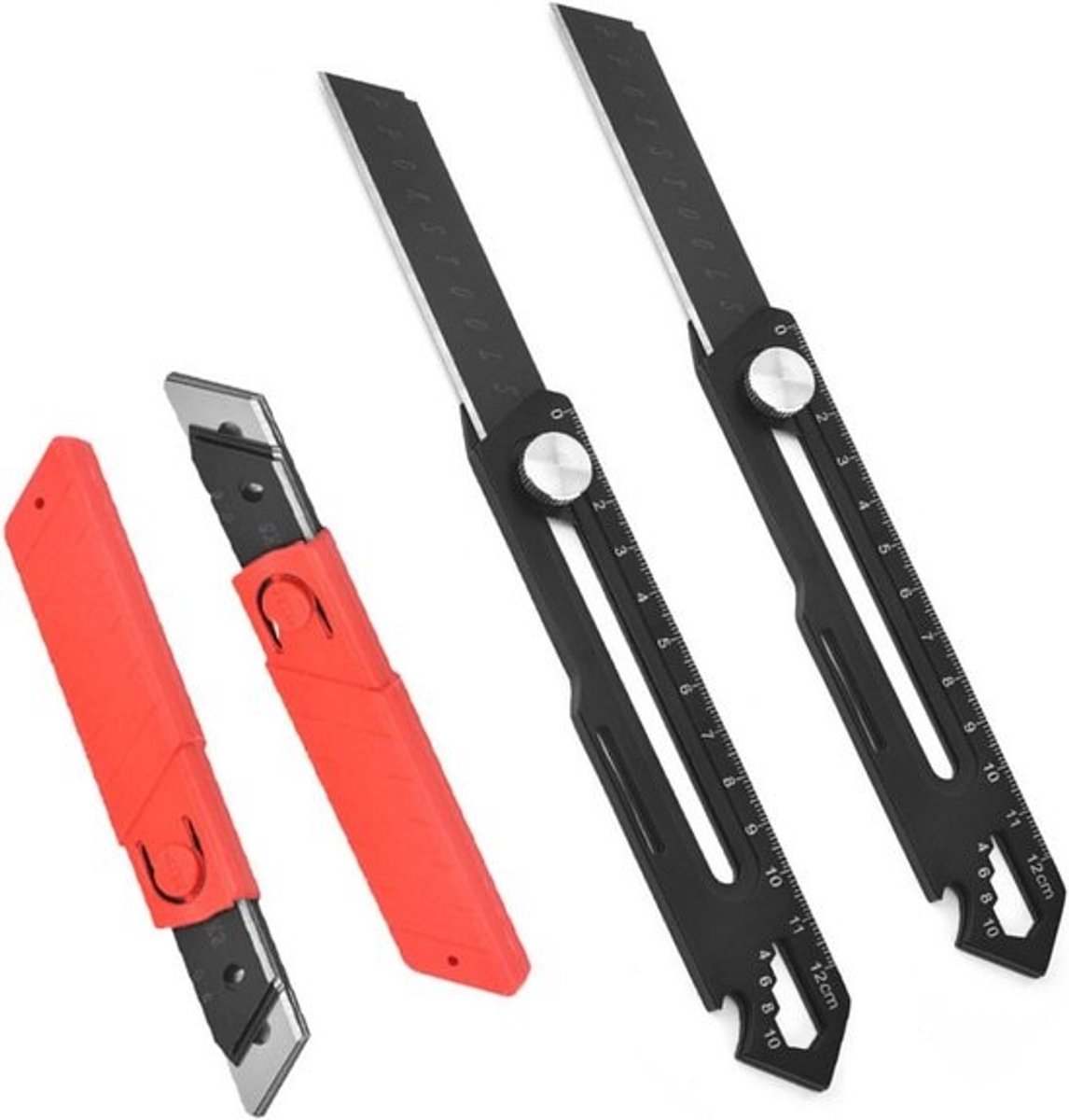 Professionele Cuttermessen Set - 2 Stuks Met Intrekbaar Veiligheidsmes En Extra Reservemesjes