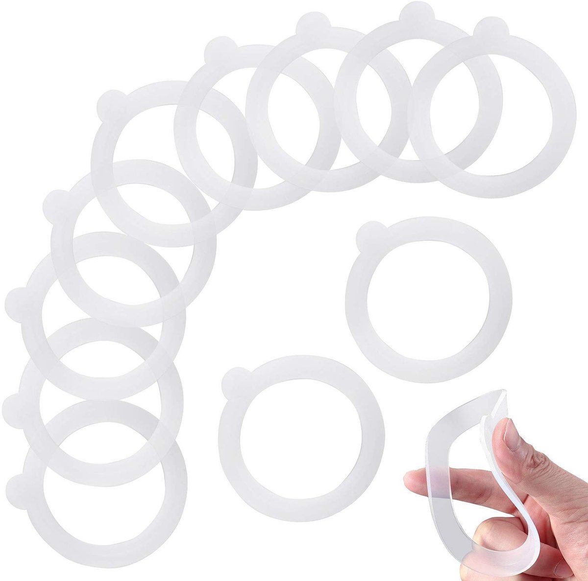 Set van 12 Siliconen Potdeksel Ringen, Lekvrije en Luchtdichte Sealing Ringen voor Glazen Inmaakpotten 0.35/0.5/1/1.5/2 Liter, Ideaal voor Bewaren en Inmaken