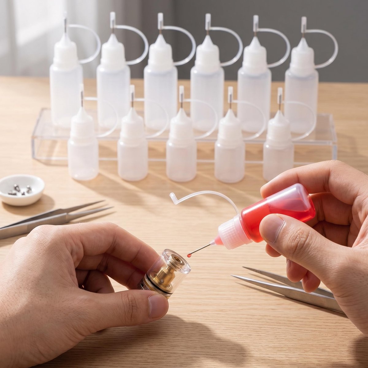 12 Stuks Naaldfles Set 5 ml 10 ml, Doseerfles met Fijne Punt, Knijpfles voor Precisie Lijm, Spuitfles Klein Plastic - ShopVlot
