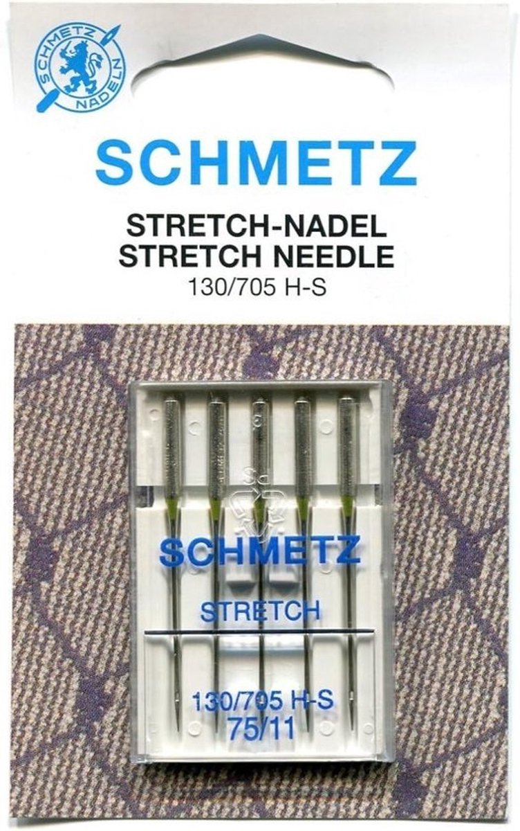 Set van 5 Naaimachine Naalden voor Stretch Stof en Tricot - Diverse Maten