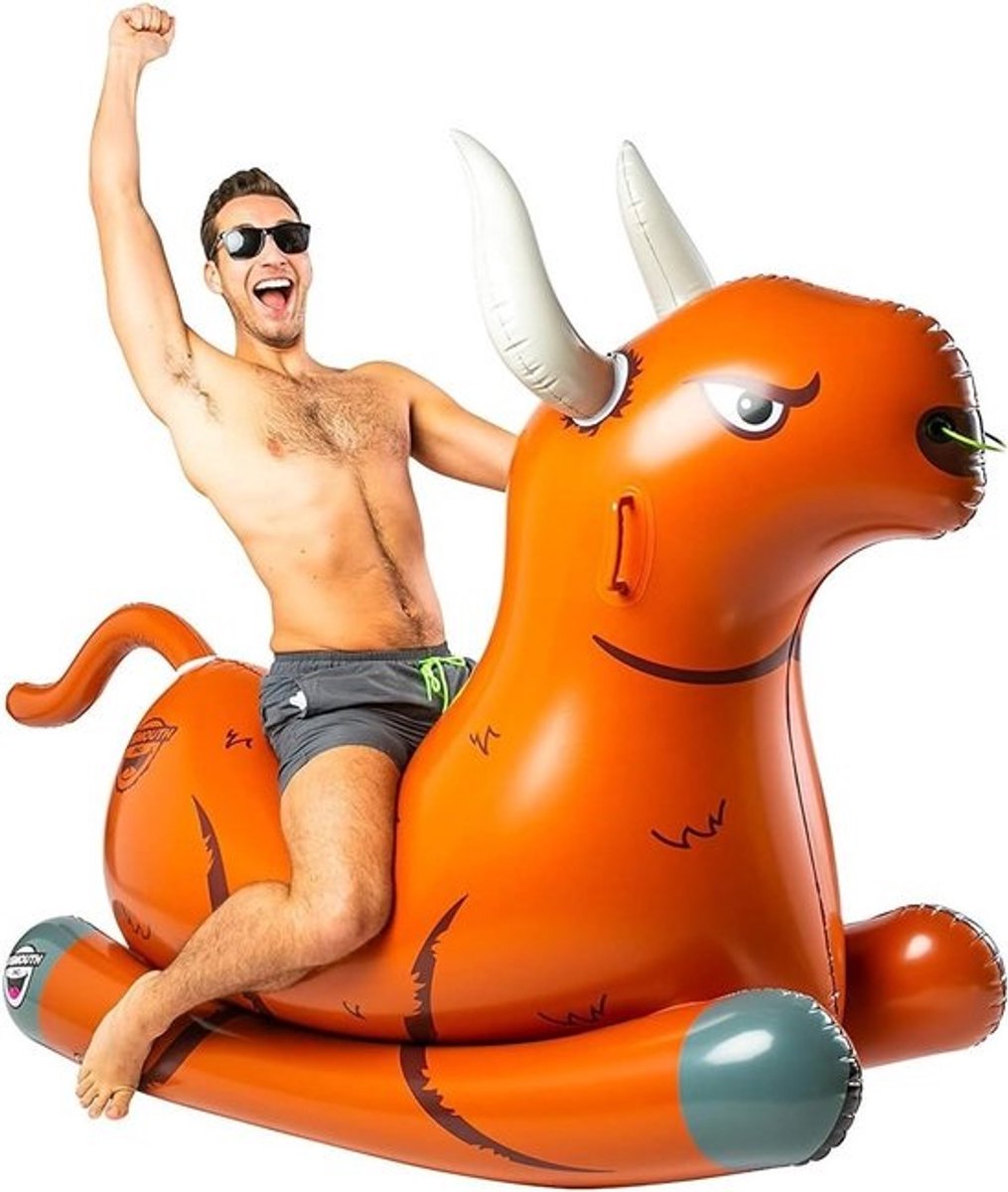 Opblaasbare Bull - Water Rotser - Zwemmen Plezier - Schommelend Ontwerp - 6 Voet Groot - Bruin