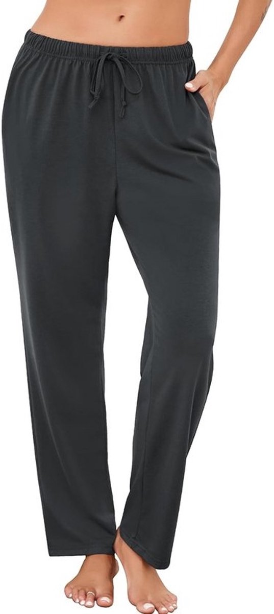 Comfortabele Katoenen Pyjamabroek voor Dames - Loungebroek met Trekkoord en Zakken