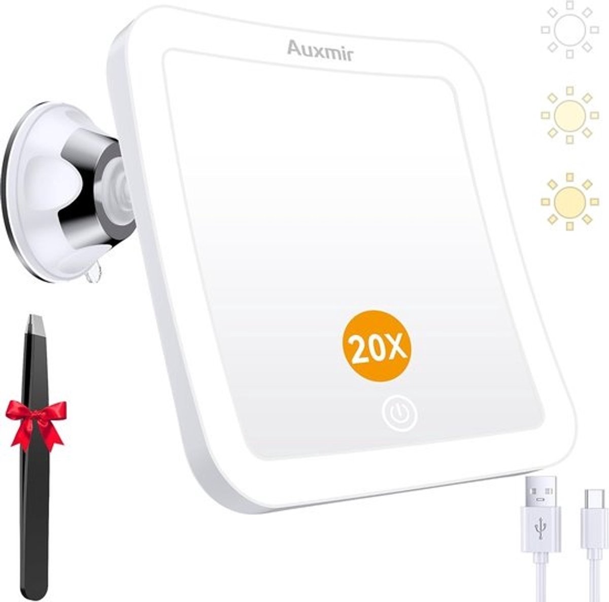 Opla begitu Vergrotende Make-up Spiegel met 20x Vergroting en Instelbare LED Verlichting