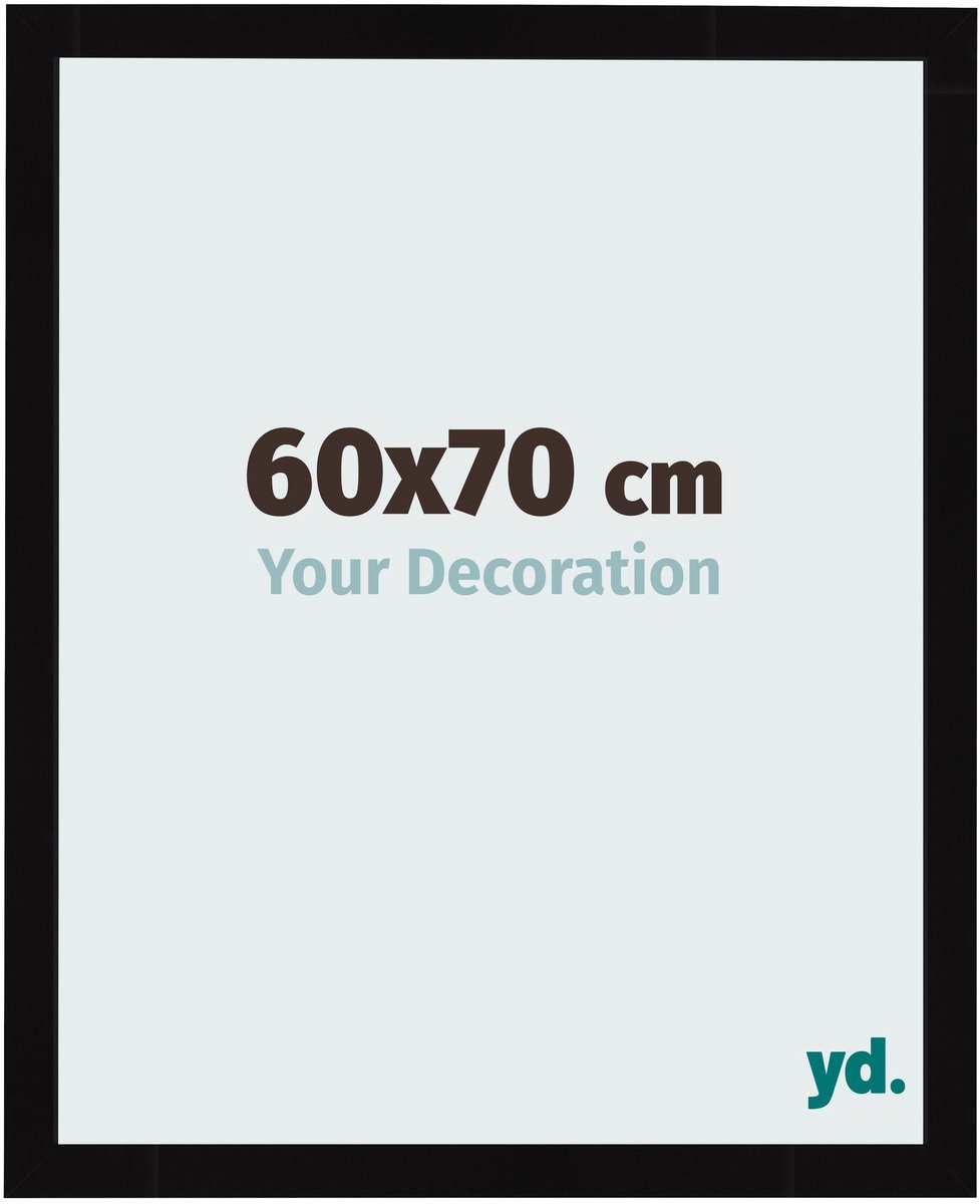 Your Decoration - Fotolijst 60x70 cm - MDF - Zwart Hoogglans - Bologna